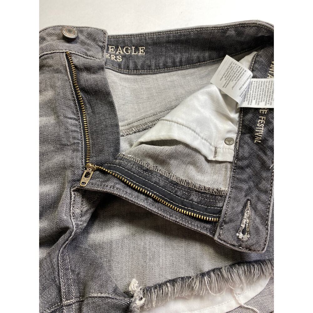American Eagle Vintage Hi-Rise Festival Shorts Gray Studded Women's Size 10 Boho - Picture 8 of 9